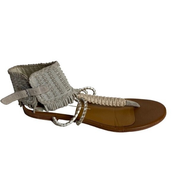 Dolce Vita Reagan Sandals Fringe Ankle Wrap - Picture 2 of 8